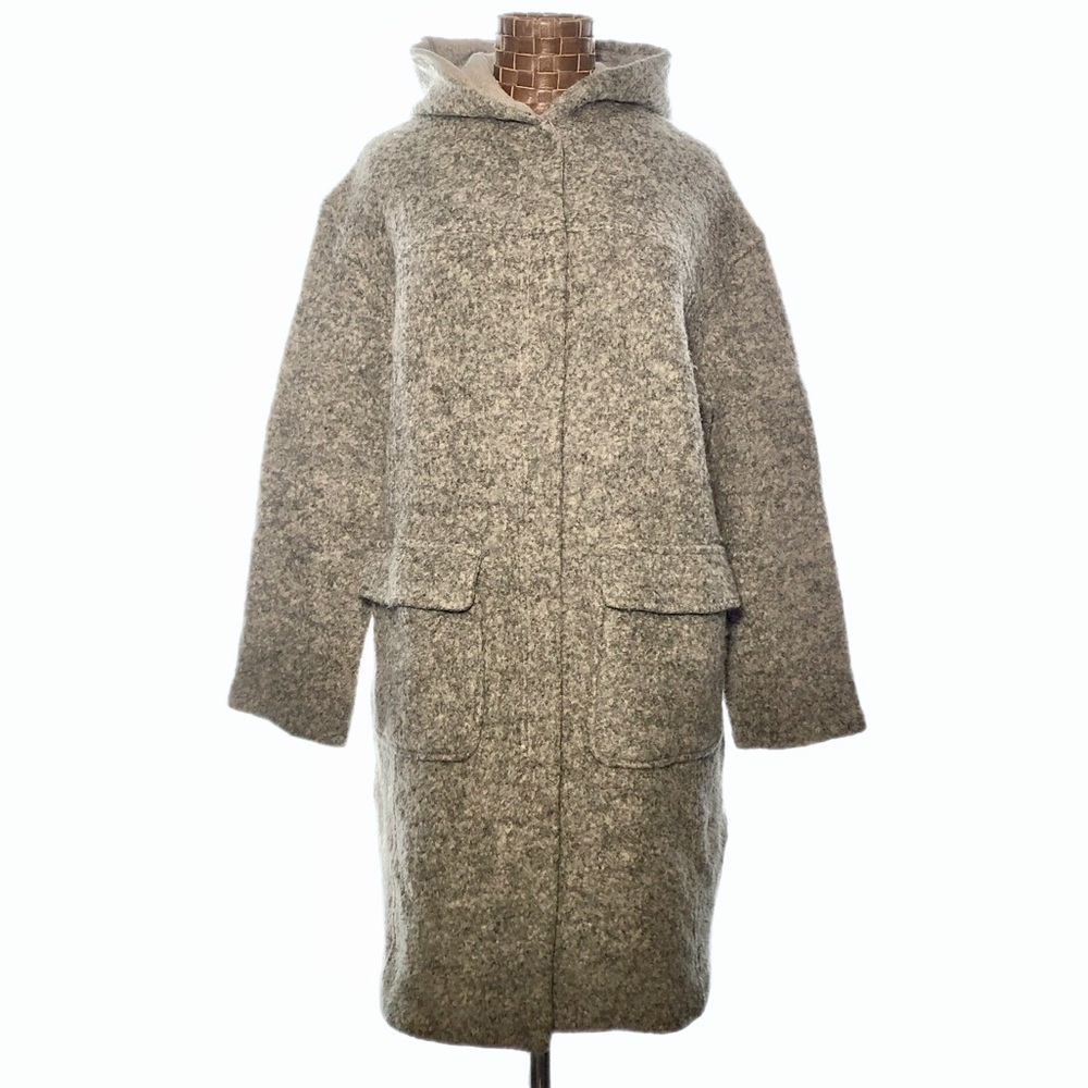 Vintage Armani Exchange Wool Hooded Teddy Jacket - Picture 1 of 17